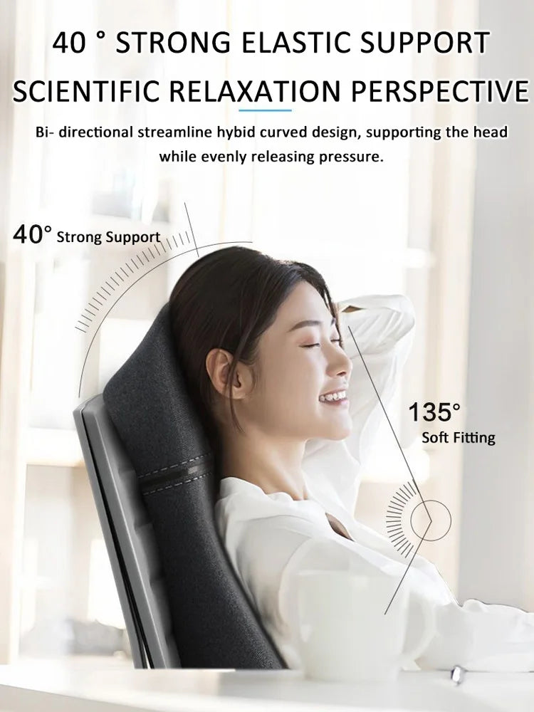 Car Integrated Headrest Lumbar Support Cushion Auto Seat Travel Relax Head Waist Support Auto Accessories Universal Headrest