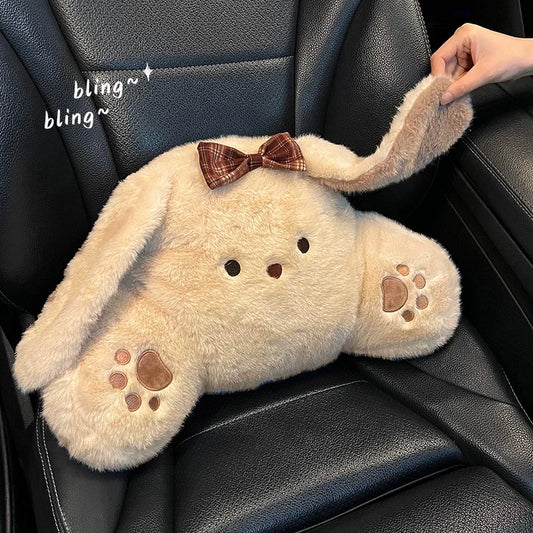 Bunny Car Seat Headrest Pillow Plush Head Protector Cartoon Panda Travel Pillow Auto Cute Cushion Interior Accessories For Kids