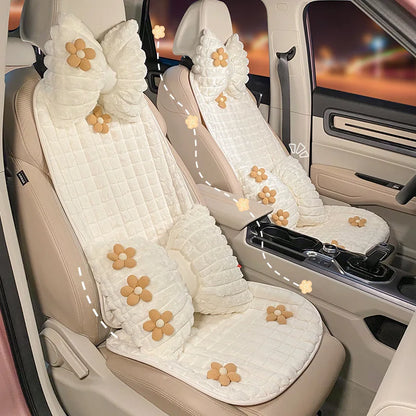 New Cartoon Headrest Pillow Cute Headrest Plush Cartoon Animal Car Lumbar Support Pillow Creative Car Neck Pillow Accessories
