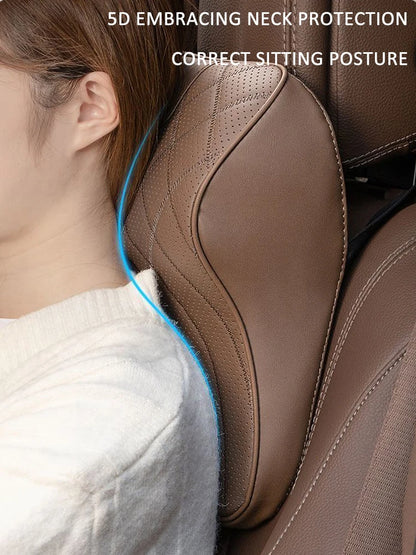 Car Headrest Neck Waist Pillow Lumbar Pillow Breathable Memory Cotton Ergonomic Design Support Lumbar Cushion Travel Pillow